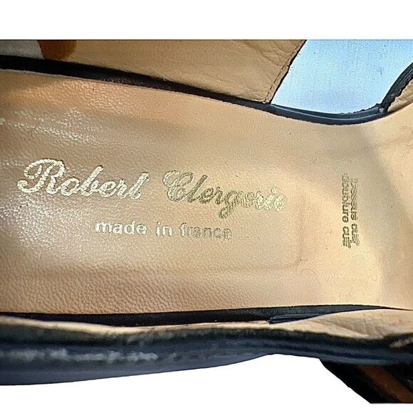 VTG Unworn Robert Clergerie Flat Black Leather Mary Jane Shoes Made in France, 9 - Picture 10 of 10